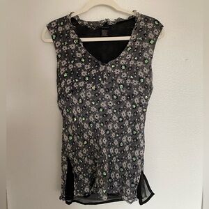 Anne Carson Black and Gray Blouse Elegant Top